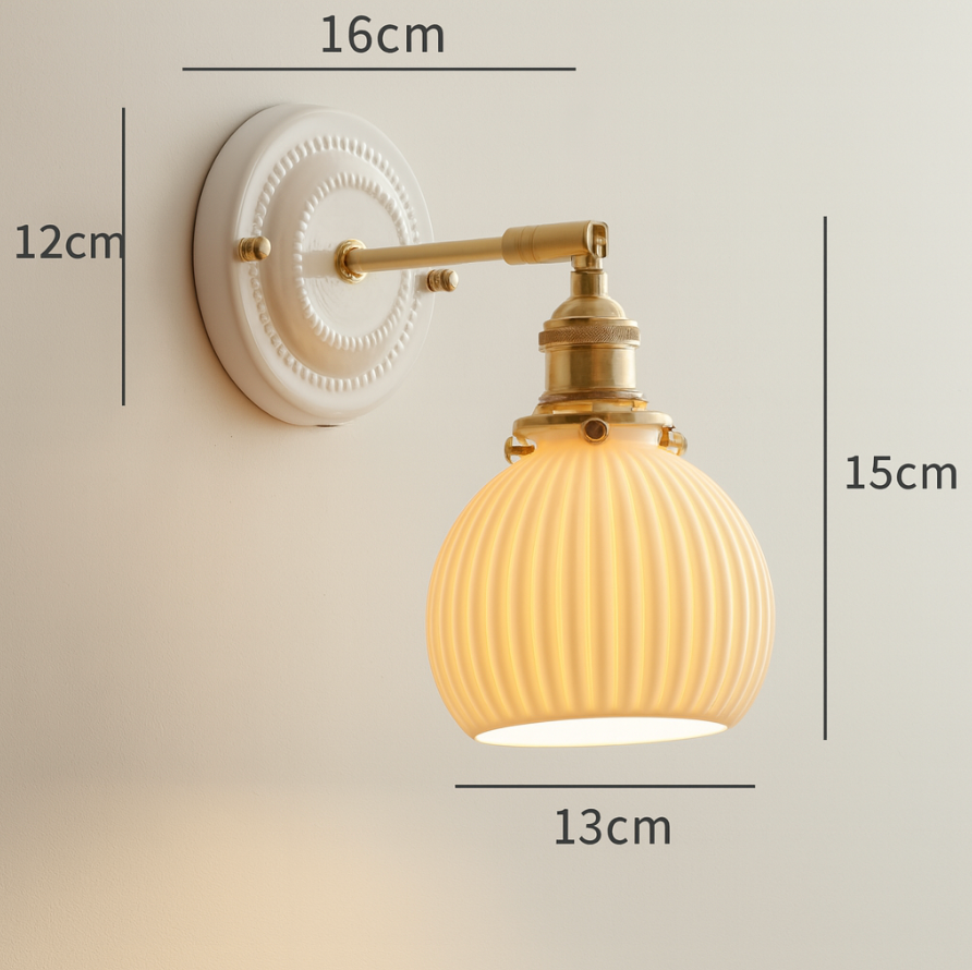 Vintage Ceramic Wall Light With Warm LED Glow — Ashbury Home & Living