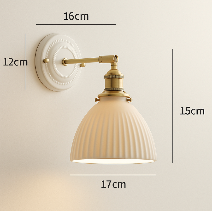 Vintage Ceramic Wall Light With Warm LED Glow — Ashbury Home & Living