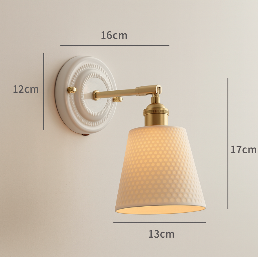 Vintage Ceramic Wall Light With Warm LED Glow — Ashbury Home & Living