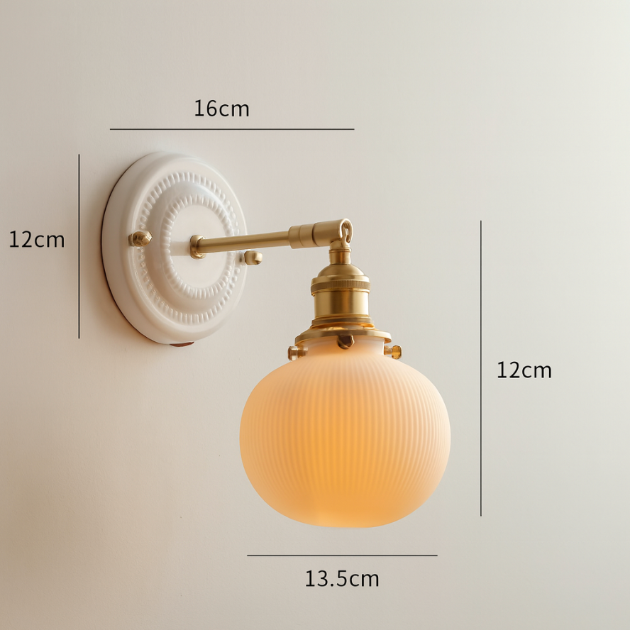 Vintage Ceramic Wall Light With Warm LED Glow — Ashbury Home & Living