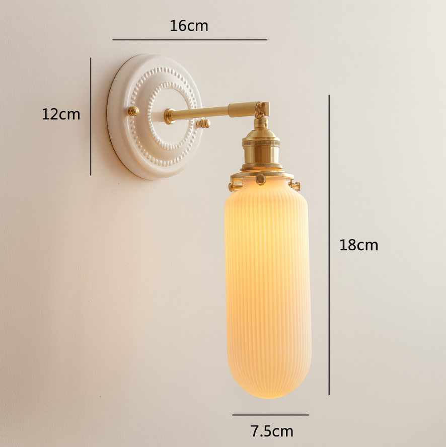 Vintage Ceramic Wall Light With Warm LED Glow — Ashbury Home & Living