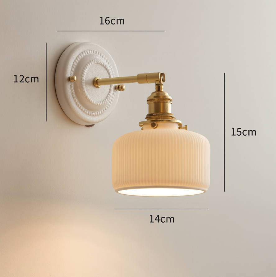 Vintage Ceramic Wall Light With Warm LED Glow — Ashbury Home & Living