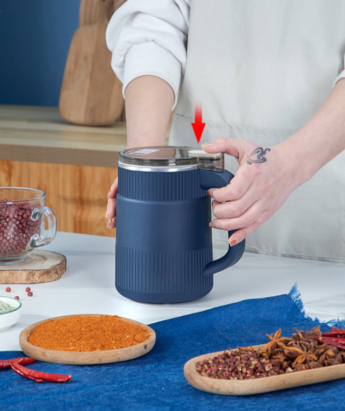 Electric Grain Mill Grinder Stainless Steel Bowl Countertop Flour Mill for Grains | Seeds | Spices and Coffee Beans with Jug Handle and Clear Lid