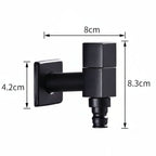 Matte Black Wall Mounted Outdoor Tap Solid Brass Garden Tap with Hose Connector Option Washing Machine Tap for Kitchen | Bathroom and Balcony