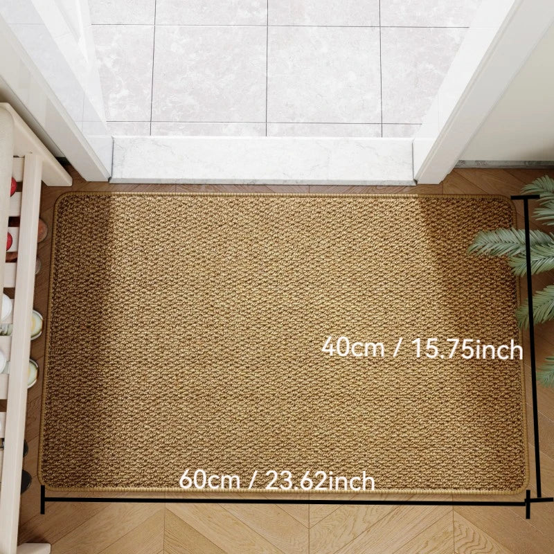 Faux Jute Doormat Non-Slip Rubber Backed Woven Entrance Mat Durable Indoor and Outdoor Door Mat for Front Door | Hallway and Balcony