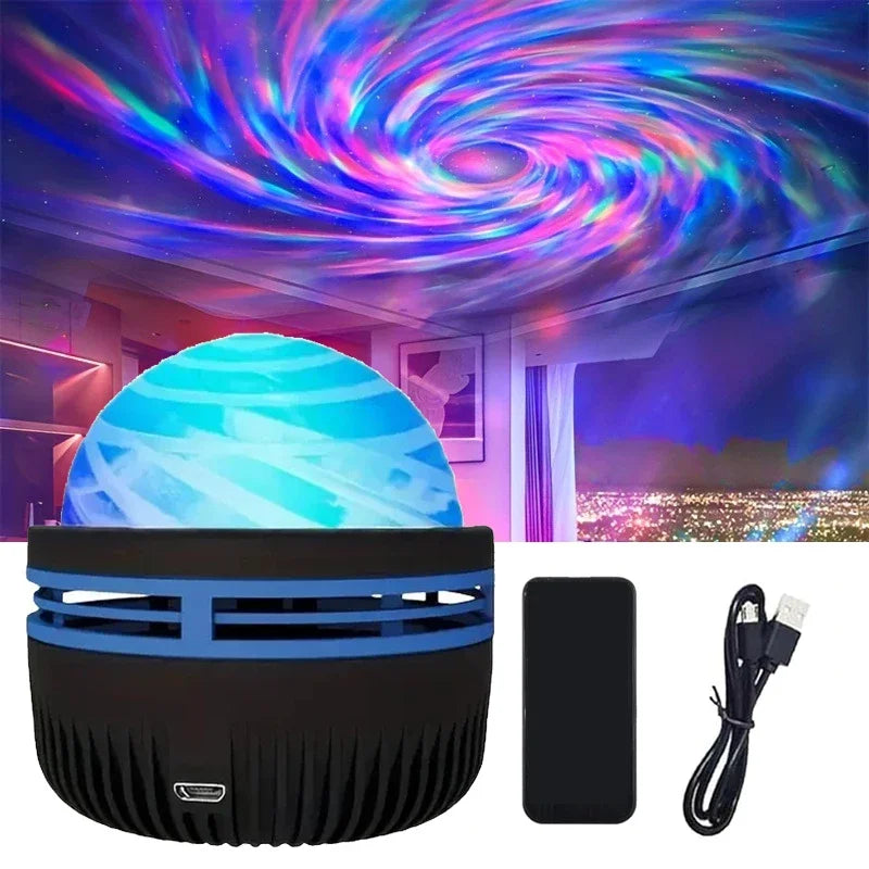 Aurora Projector Night Light Northern Lights Mood Lamp with Music Sync and Remote Control USB Rechargeable for Bedroom | Gaming Room and Parties