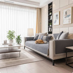 Non-Slip Sofa Cover Cotton Linen Quilted Sofa Throw Breathable Couch Protector with Latex Grip for All Seasons