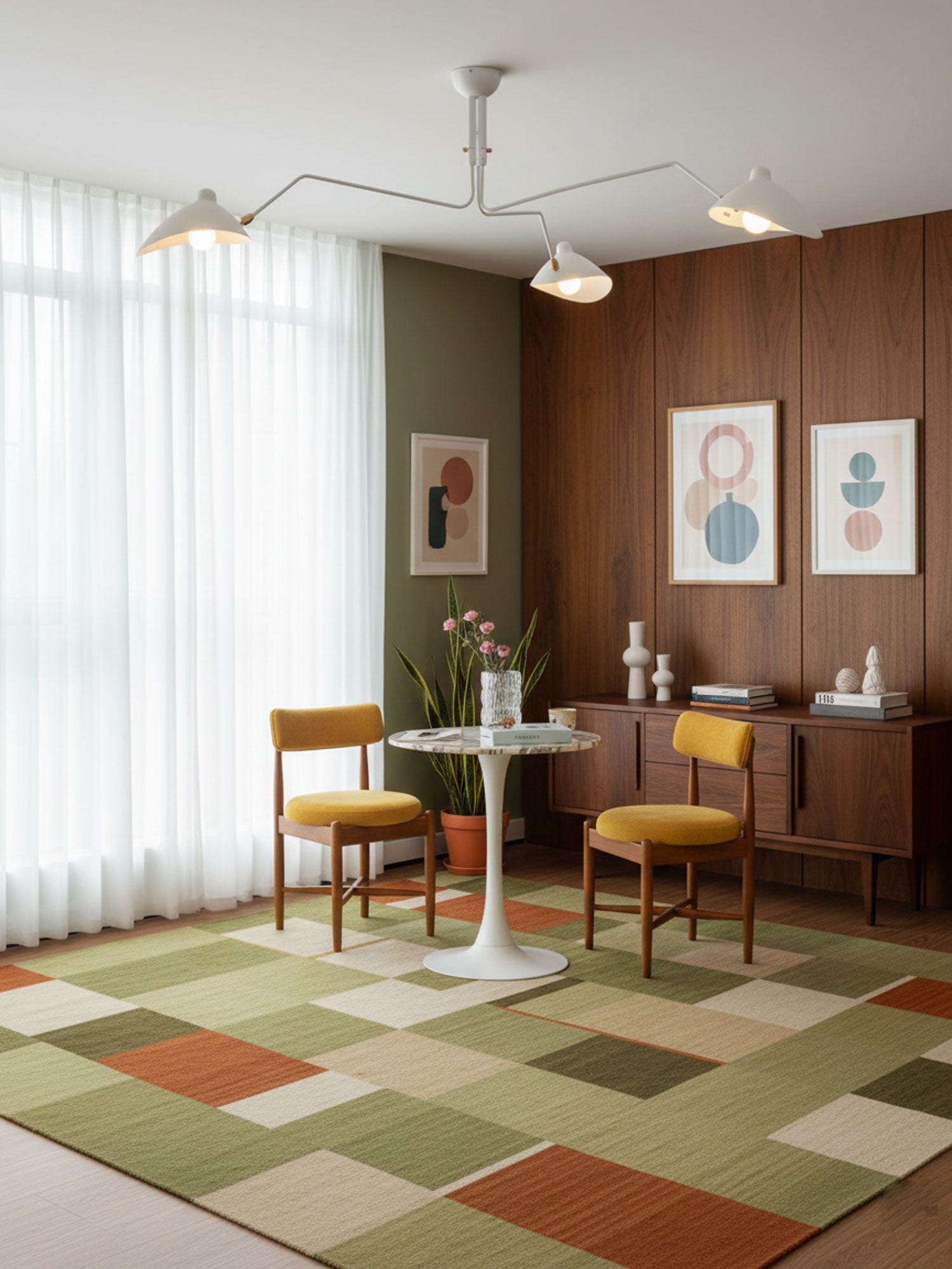3-Arm Ceiling Light With Pivot Shades