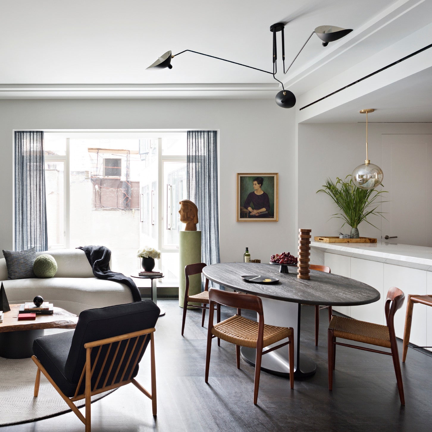 3-Arm Ceiling Light With Pivot Shades