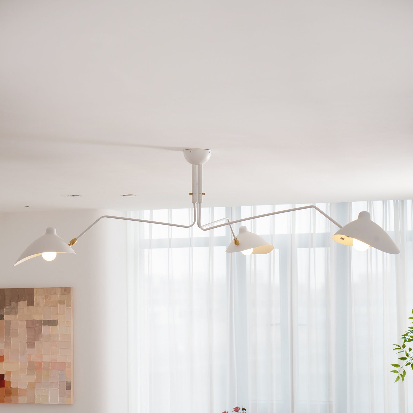 3-Arm Ceiling Light With Pivot Shades