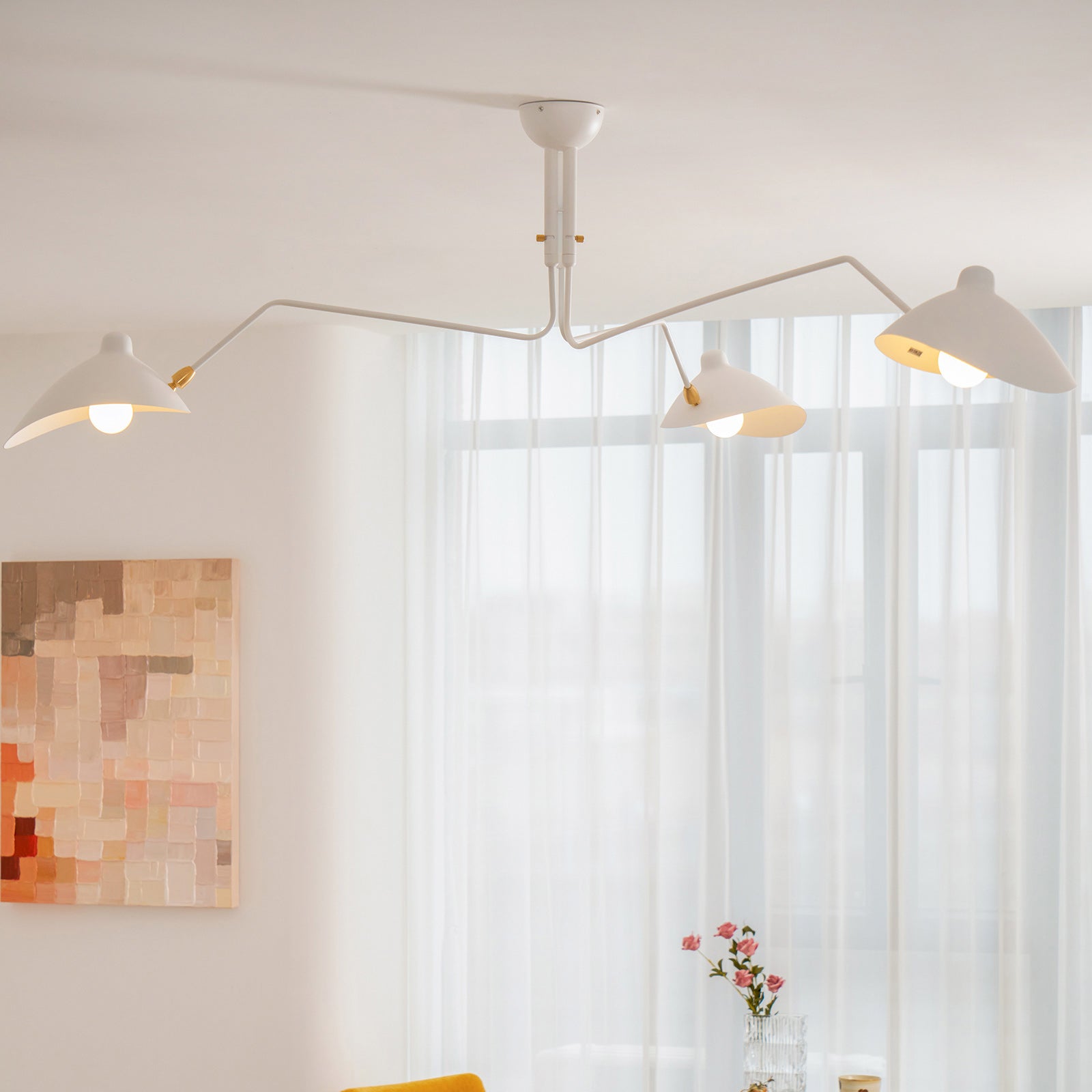 3-Arm Ceiling Light With Pivot Shades