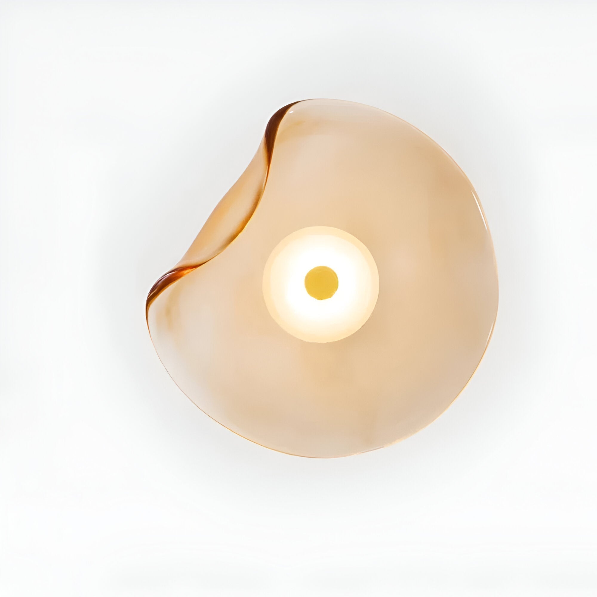 Nordic Curved Glass Wall Light LED Light With Sculpted Glass Shade