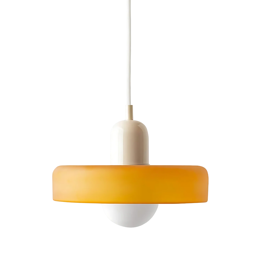Modern Glass Pendant Light With Halo Shade
