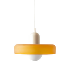 Modern Glass Pendant Light With Halo Shade