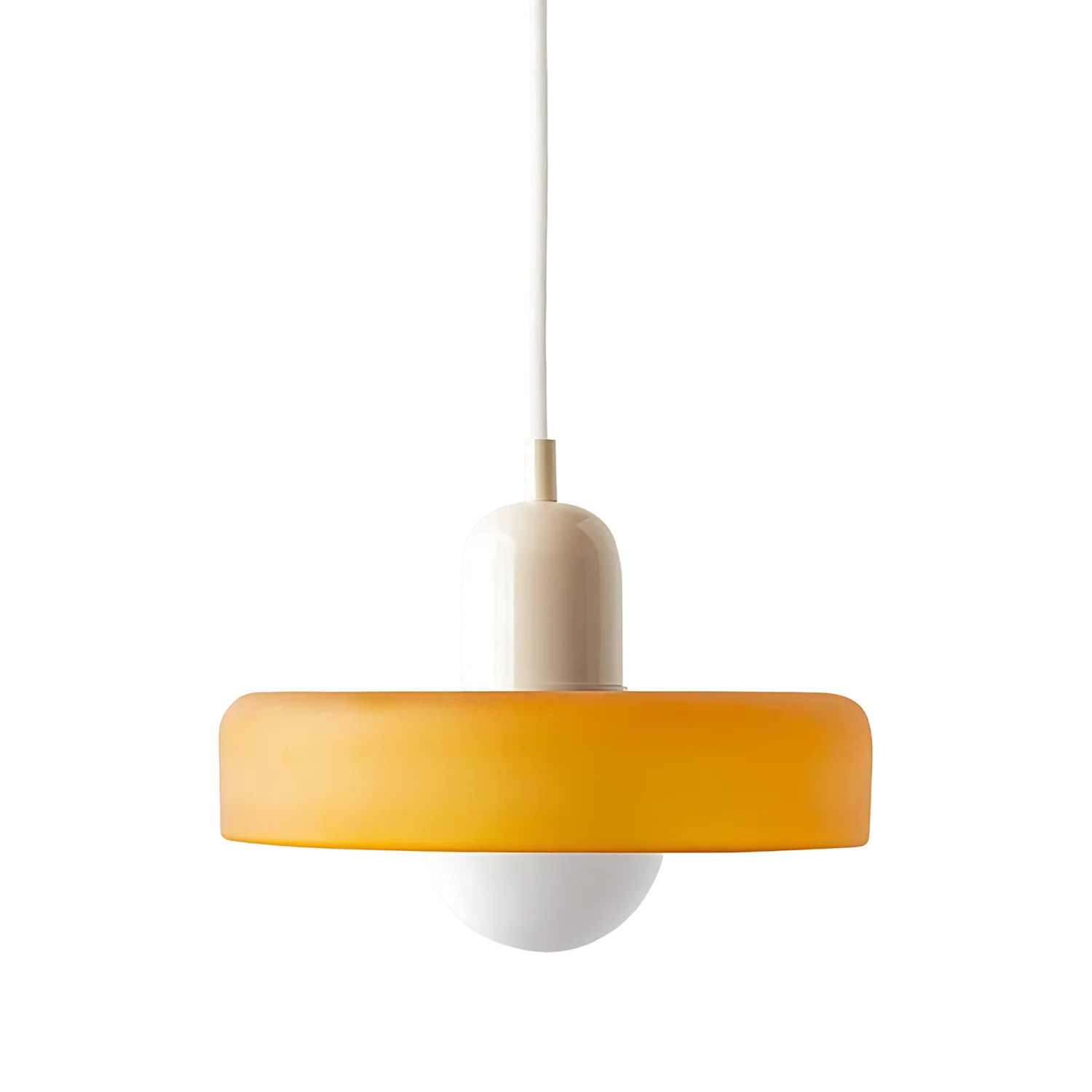 Modern Glass Pendant Light With Halo Shade