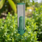 Squirrel Proof Bird Feeder Metal Hanging Tube Feeder with Weight Activated Rotating Perch and Four Feeding Ports for Wild Birds in Garden | Patio