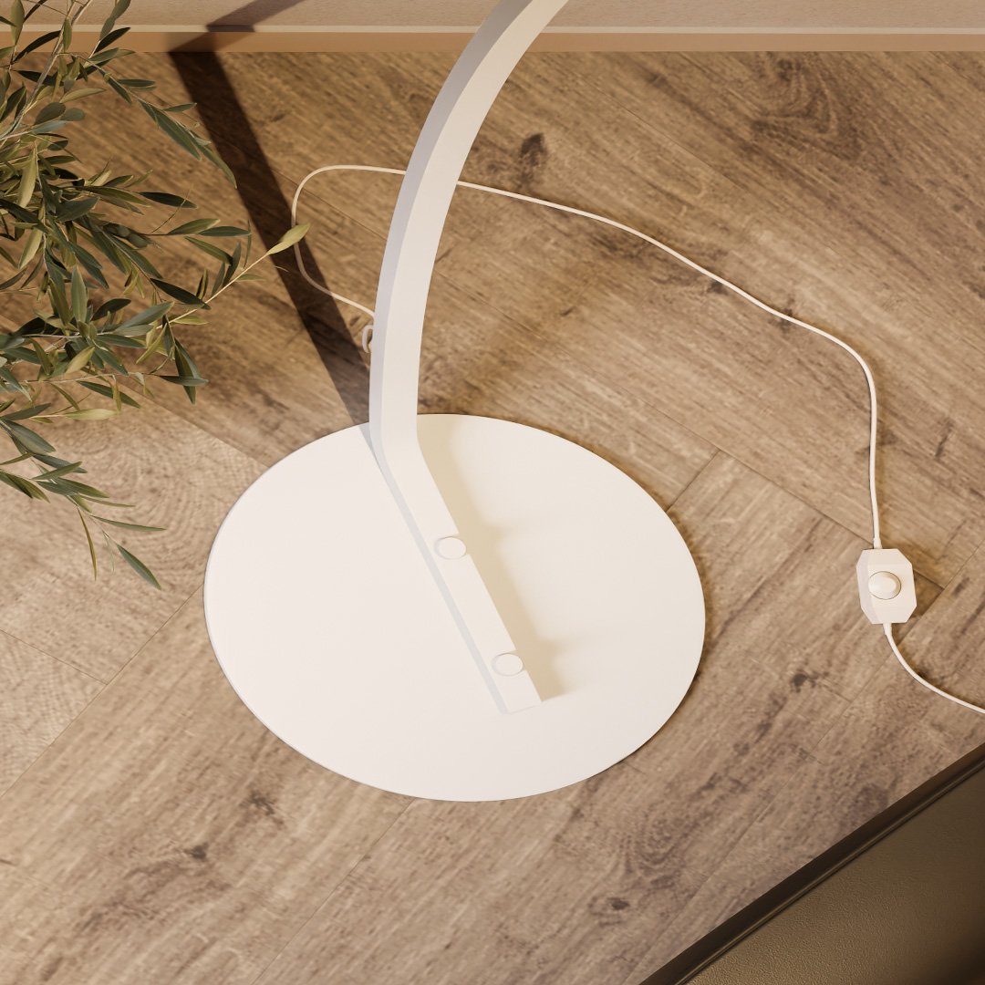 Minimalist Curved Arc floor lamp With Slim Light Bar