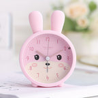 Silent Kids Alarm Clock with Night Light Cute Animal Bedside Clock Non-Ticking Battery Operated Children's Alarm Clock for Bedroom and Nursery