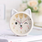 Silent Kids Alarm Clock with Night Light Cute Animal Bedside Clock Non-Ticking Battery Operated Children's Alarm Clock for Bedroom and Nursery
