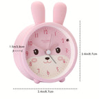 Silent Kids Alarm Clock with Night Light Cute Animal Bedside Clock Non-Ticking Battery Operated Children's Alarm Clock for Bedroom and Nursery