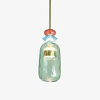 Coloured Glass Multi Pendant Lights With LED Light