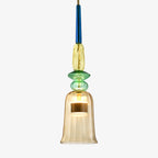 Coloured Glass Multi Pendant Lights With LED Light