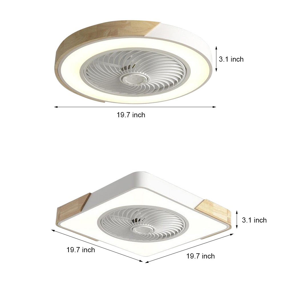 Ceiling Fan Ceiling Light With Wood Trim LED Light