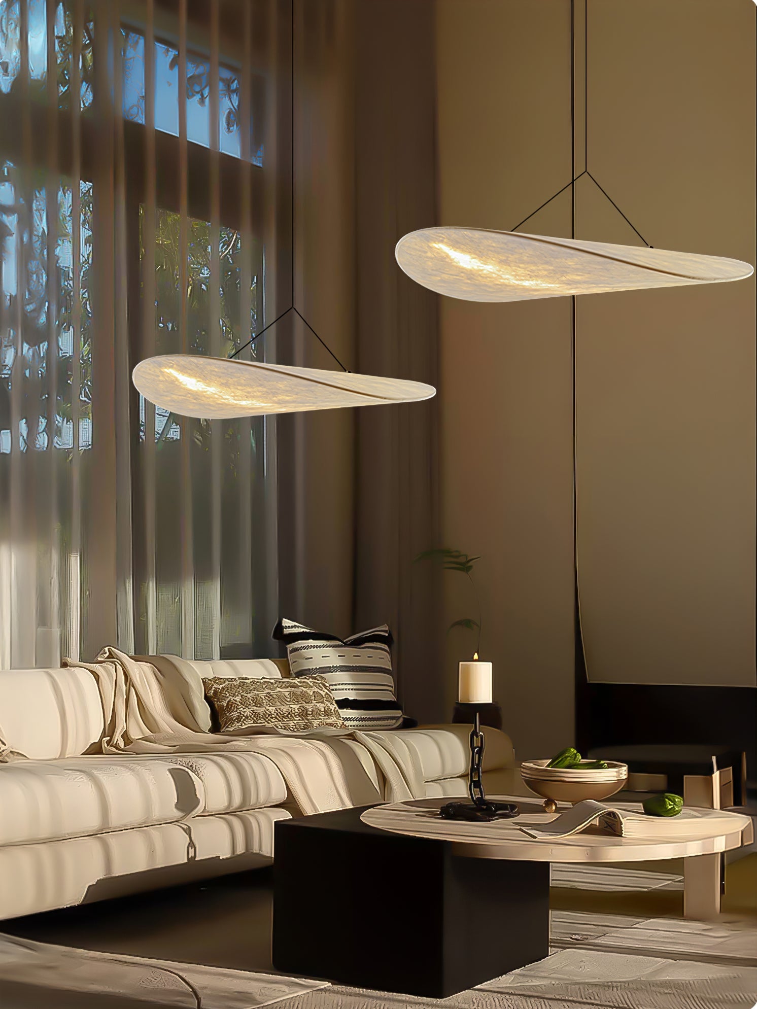 Minimalist Soft Shade Pendant Lights With Diffused Glow