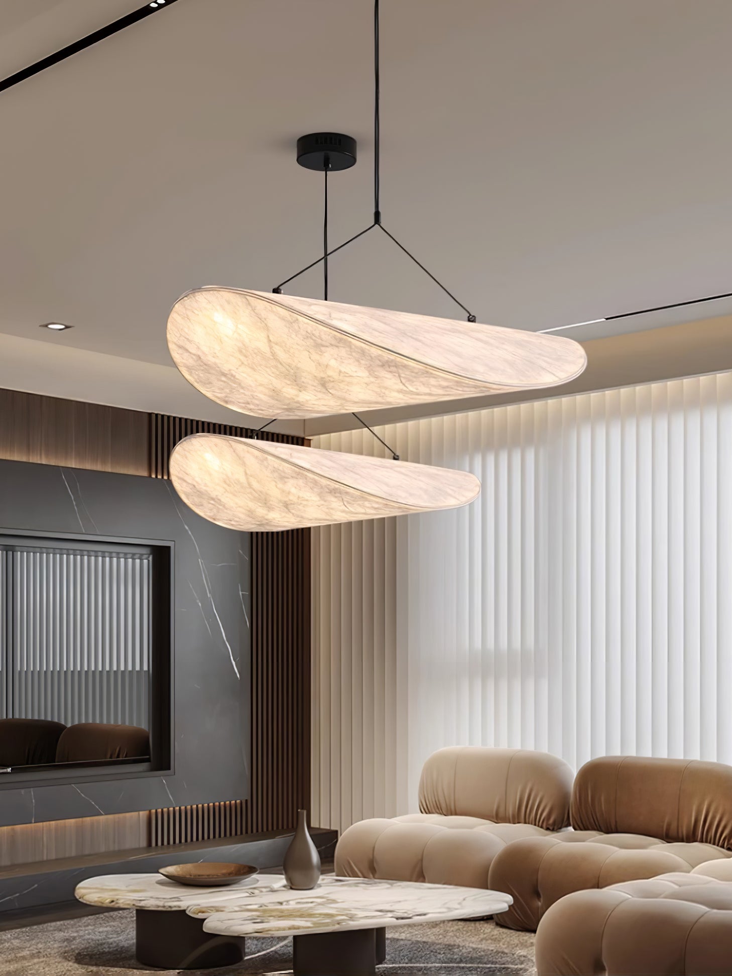 Minimalist Soft Shade Pendant Lights With Diffused Glow