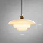 Art Deco Layered Glass Pendant Light With Tiered Shade