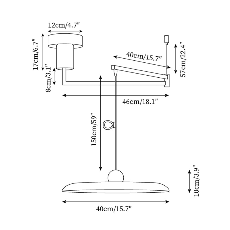 Adjustable Counterweight Swing Arm Pendant Lights