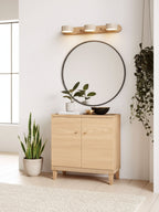 Travertine Duo 2-Light Wall Light With Wood Backplate