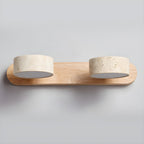 Travertine Duo 2-Light Wall Light With Wood Backplate
