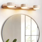 Travertine Duo 2-Light Wall Light With Wood Backplate