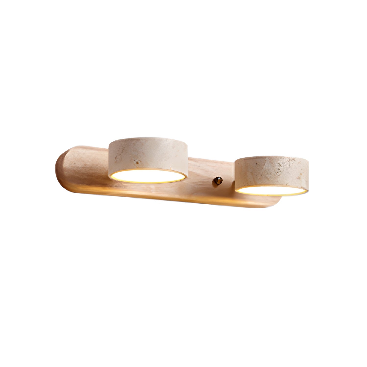 Travertine Duo 2-Light Wall Light With Wood Backplate