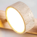 Travertine Duo 2-Light Wall Light With Wood Backplate