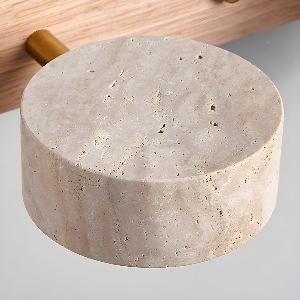 Travertine Duo 2-Light Wall Light With Wood Backplate