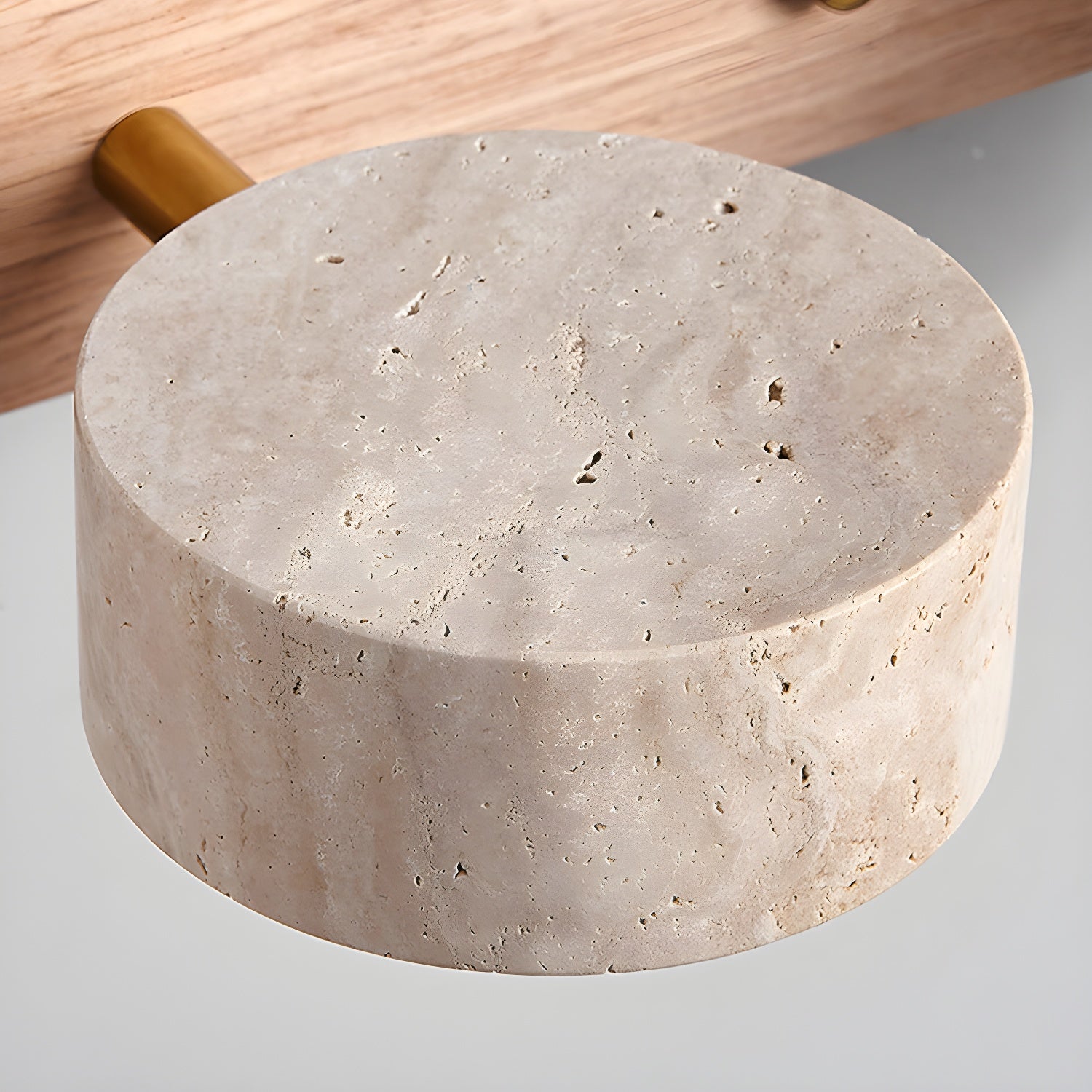 Travertine Duo 2-Light Wall Light With Wood Backplate
