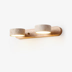 Travertine Duo 2-Light Wall Light With Wood Backplate