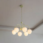 Five-Light Floral Glass Chandelier With Curved Arms