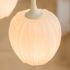Five-Light Floral Glass Chandelier With Curved Arms