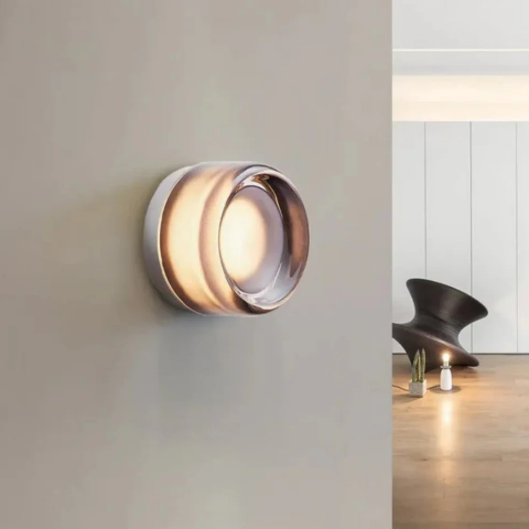 Nordic Dimple Acrylic Wall Light With Soft Glow Round Shade