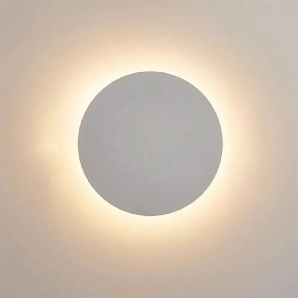 Modern Round Halo LED Wall Light With Backlit Glow