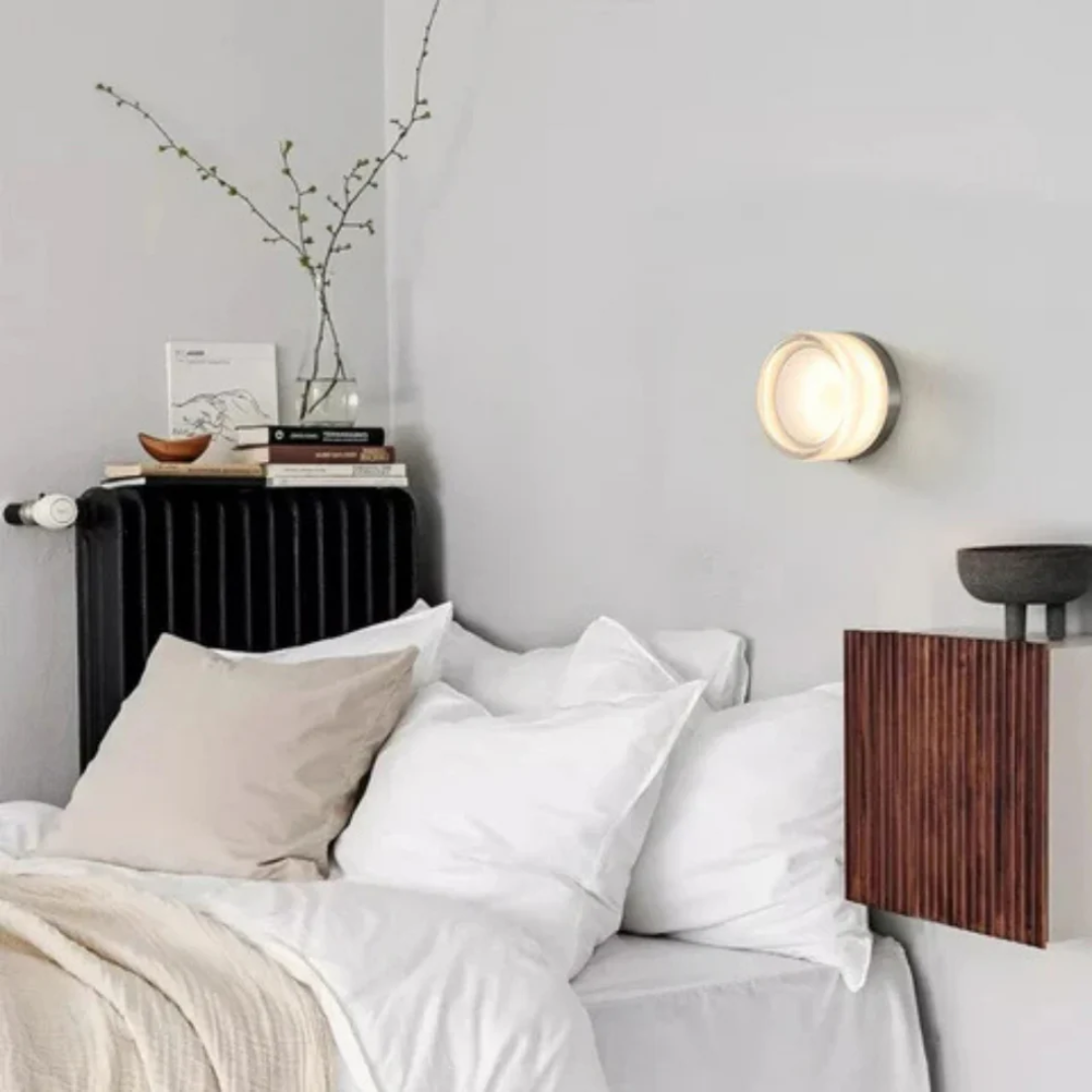 Nordic Dimple Acrylic Wall Light With Soft Glow Round Shade