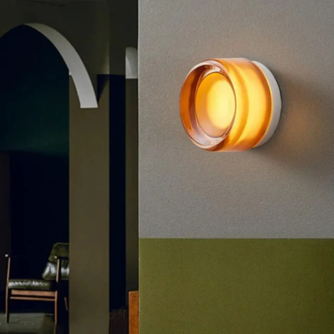 Nordic Dimple Acrylic Wall Light With Soft Glow Round Shade