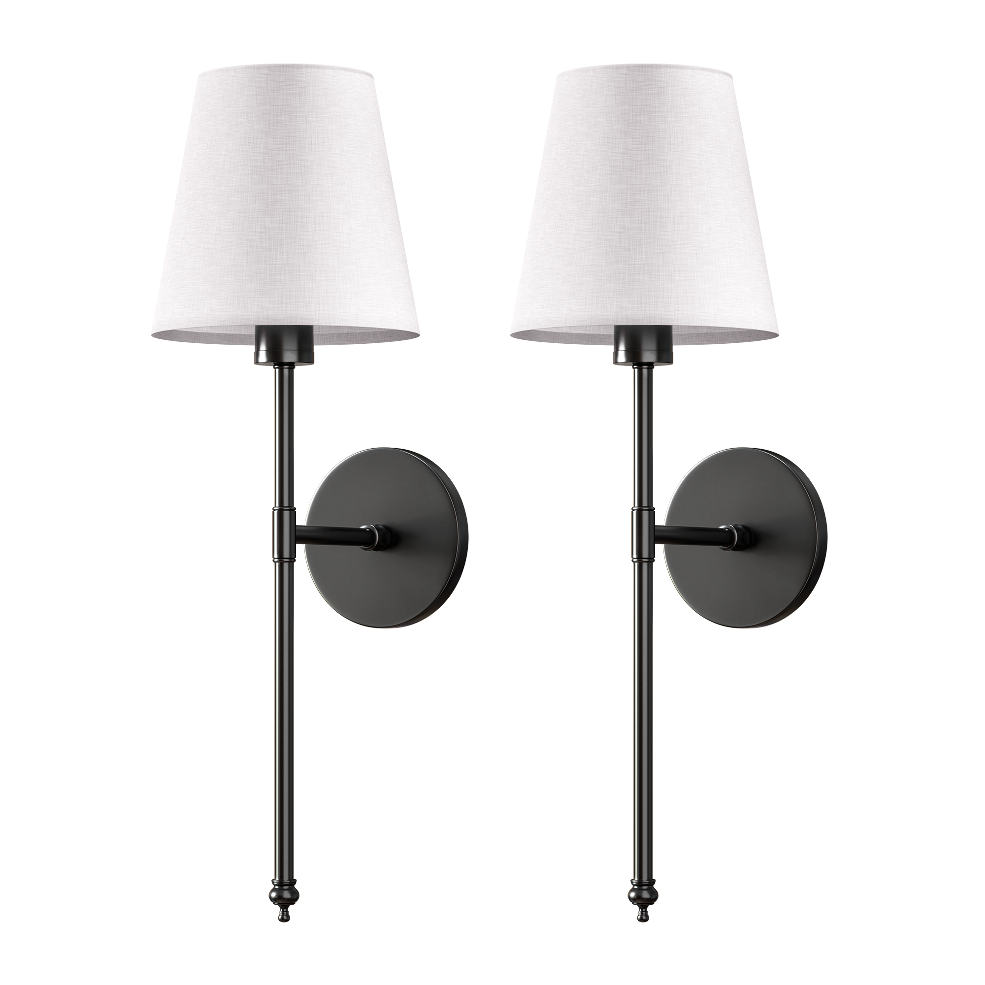 2 Pack Cordless LED Light Wall Sconce With Fabric Shade Wall Light