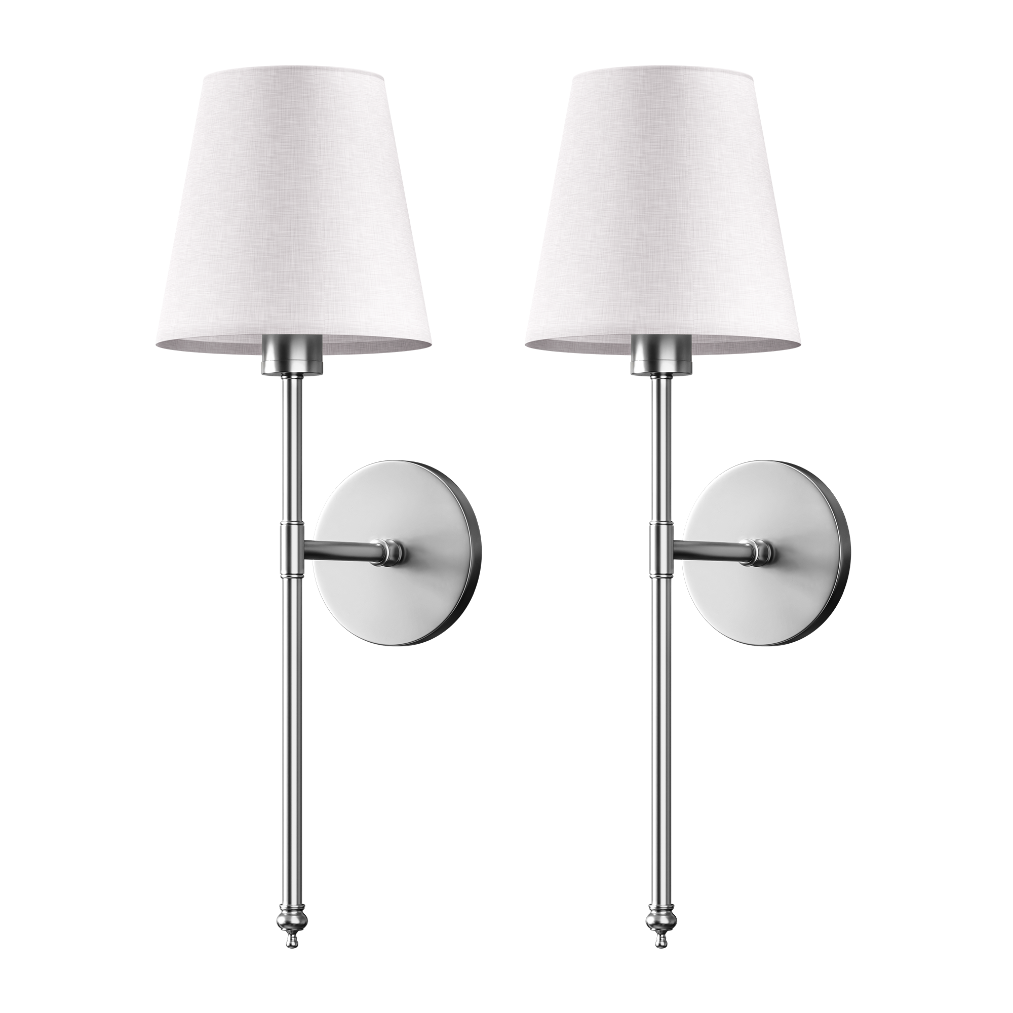 2 Pack Cordless LED Light Wall Sconce With Fabric Shade Wall Light
