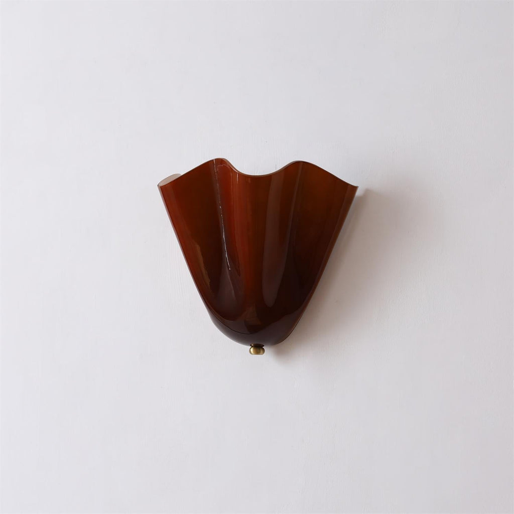 Glass Wall Light Sconce With Fan Shaped Shade