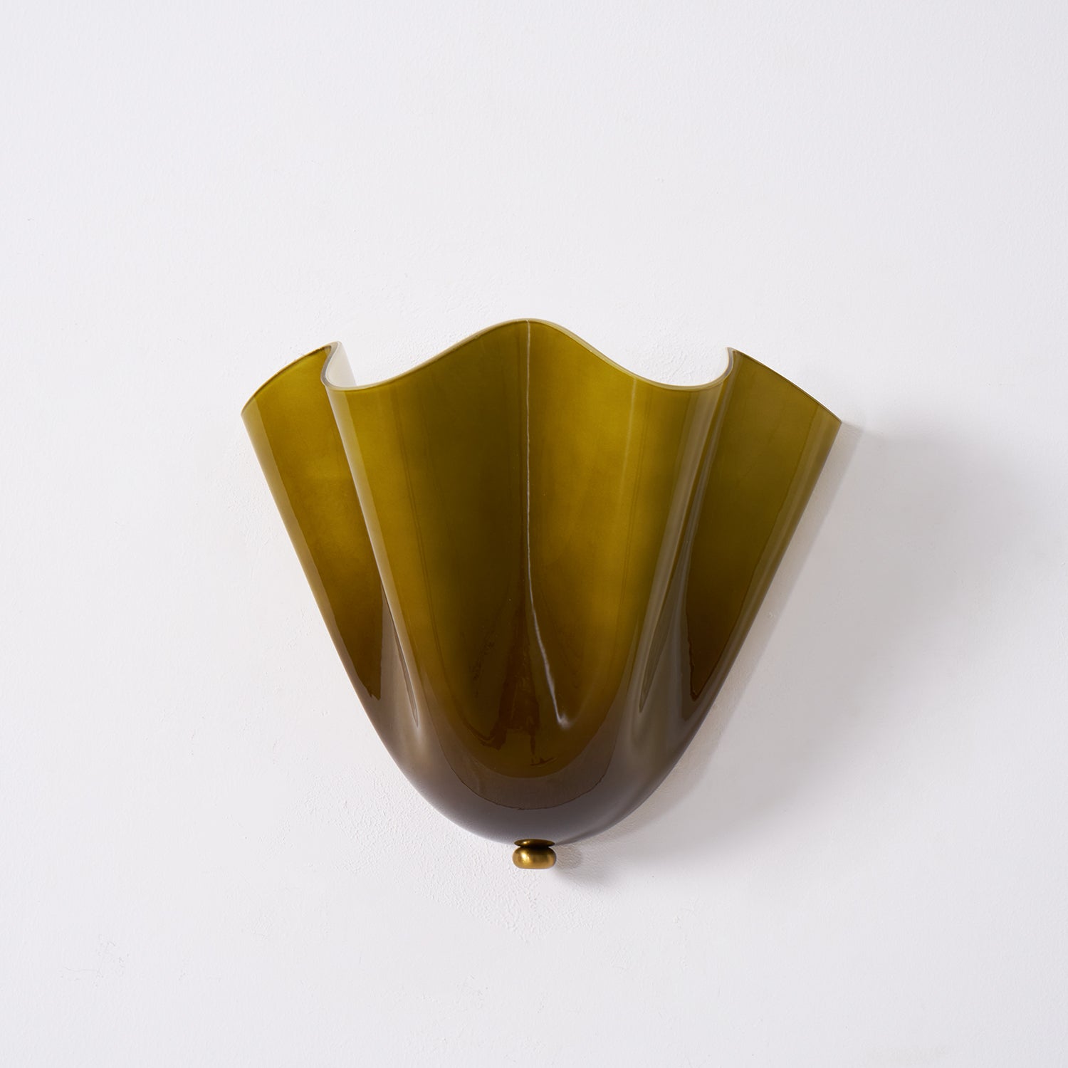 Glass Wall Light Sconce With Fan Shaped Shade