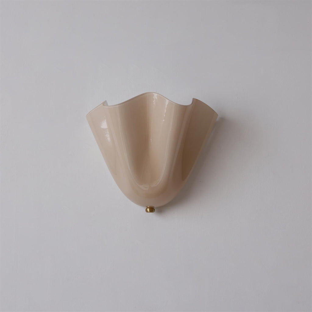 Glass Wall Light Sconce With Fan Shaped Shade